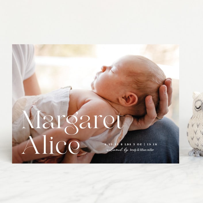 "Perfection" - Birth Announcements in Snow by Pixel and Hank - Front