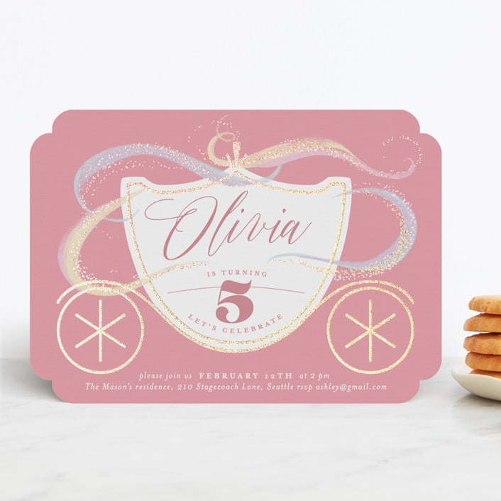 "Shimmering Princess" - Children's Birthday Party Invitations in Candy by Rebecca Durflinger - Front