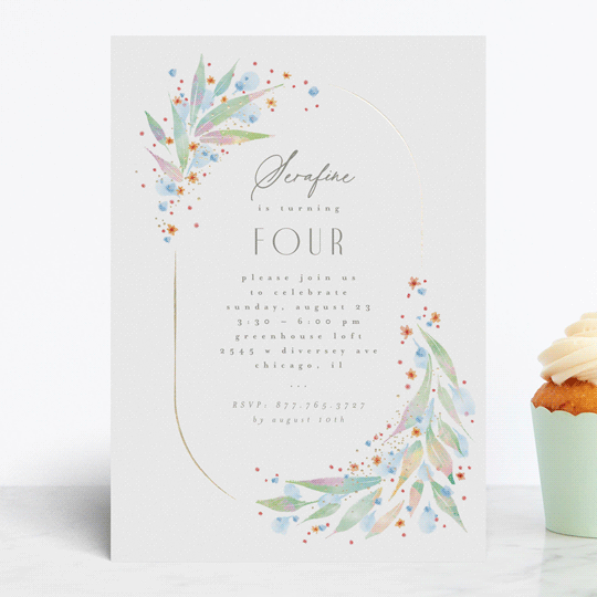 "fairy frame" - Children's Birthday Party Invitations in Mint by Anastasia Makarova - Front