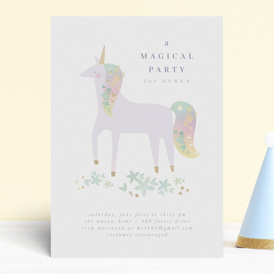 "magical" - Children's Birthday Party Invitations in Plum by Lori Wemple - Front
