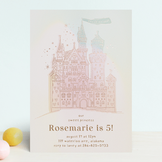 "princess fairytale castle" - Children's Birthday Party Invitations in Carnation by Phrosné Barwood - Front