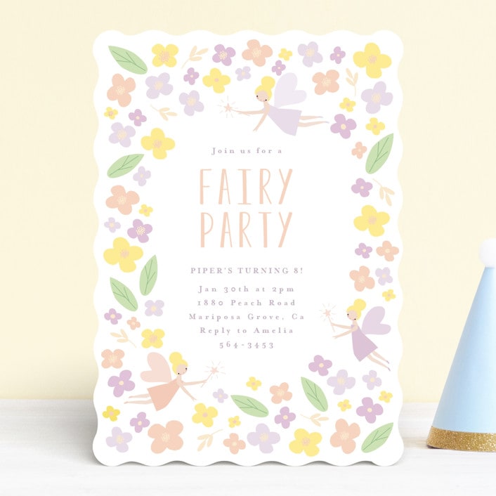"fairy garden" - Children's Birthday Party Invitations in Peach by Angela Thompson - Front