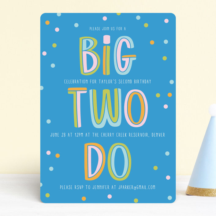 "Two Do" - Children's Birthday Party Invitations in Pool by Jenna Holcomb - Front