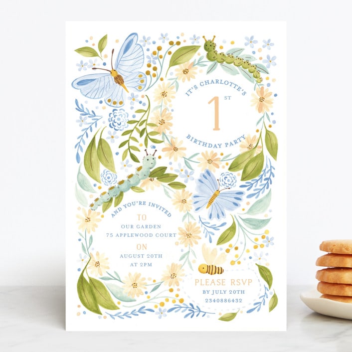 "Daisy Chains" - Children's Birthday Party Invitations in Olive Tree by Sarah Knight - Front