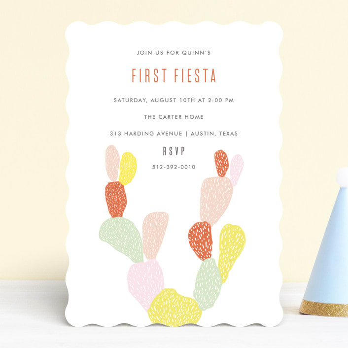 "First Fiesta" - Children's Birthday Party Invitations in Multi Bright by Julie Murray - Front