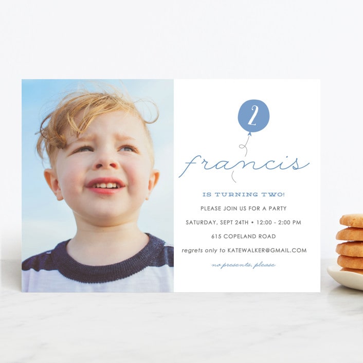"It's my party" - Children's Birthday Party Invitations in Denim by Sara Hicks Malone - Front