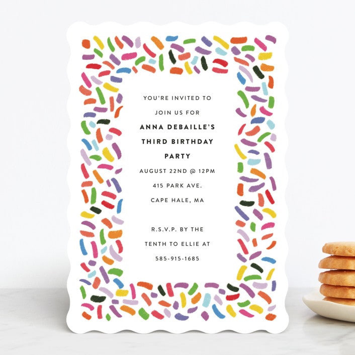 "Confetti Sprinkle" - Children's Birthday Party Invitations in Gumdrops by Up Up Creative - Front