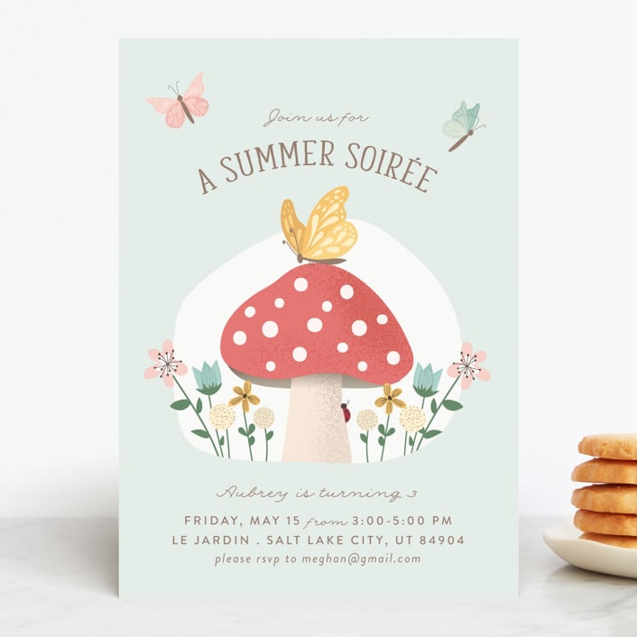"Summer Soiree" - Children's Birthday Party Invitations in Cornflower by Joanna Griffin - Front