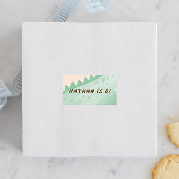 "bronto" - Children's Birthday Party Stickers in Avocado by chocomocacino - Front