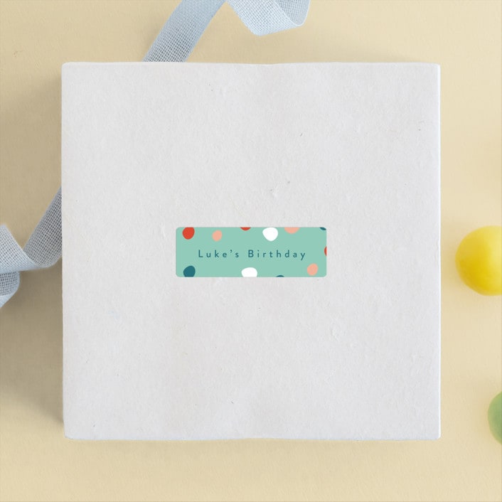 "That First Cake" - Children's Birthday Party Stickers in Citrus by Christie Garcia - Front