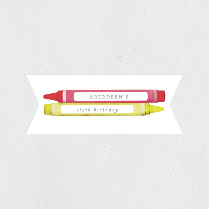 "Colorful Party" - Children's Birthday Party Stickers in Coral by heythird - Front