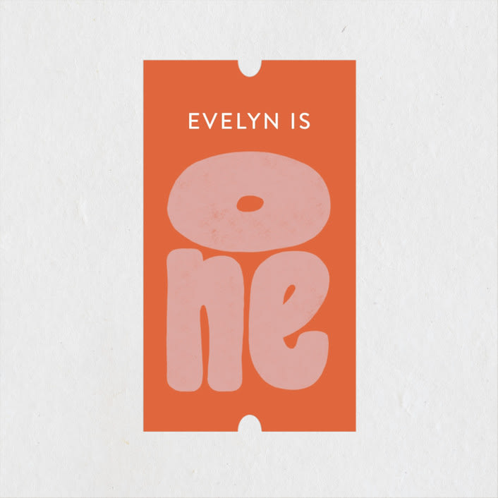 "a big one" - Children's Birthday Party Stickers in Bubble Gum by Jen Owens - Front