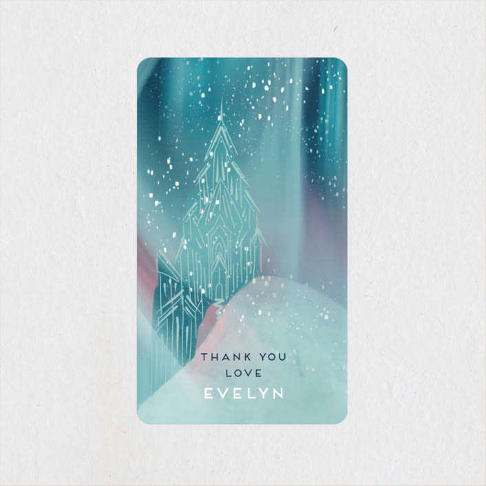"Magical Winter" - Children's Birthday Party Stickers in Alexandrite by Tamara Hilje - Front