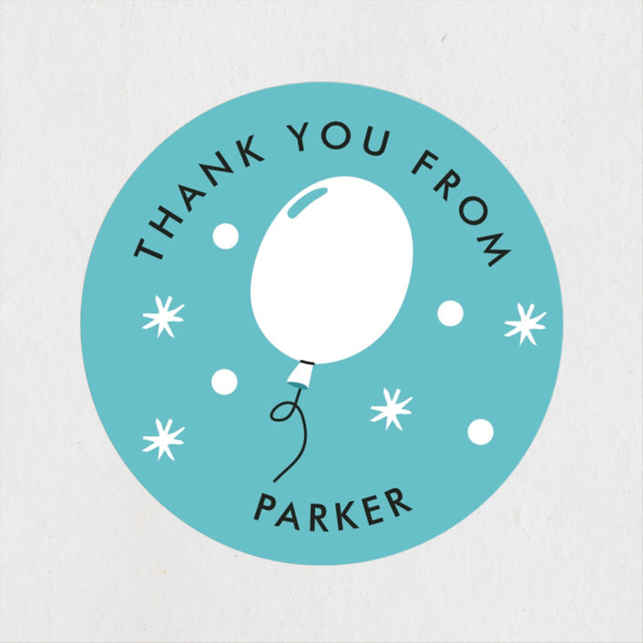 "Shout Out" - Children's Birthday Party Stickers in Frosting by Oma N. Ramkhelawan - Front