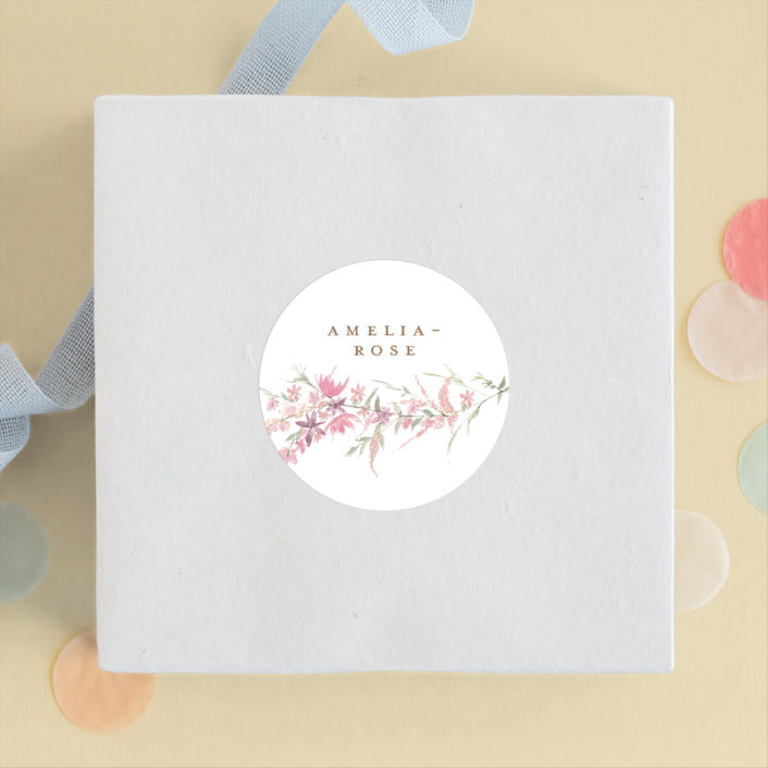"Meadow" - Children's Birthday Party Stickers in Powder by Phrosné Barwood - Front