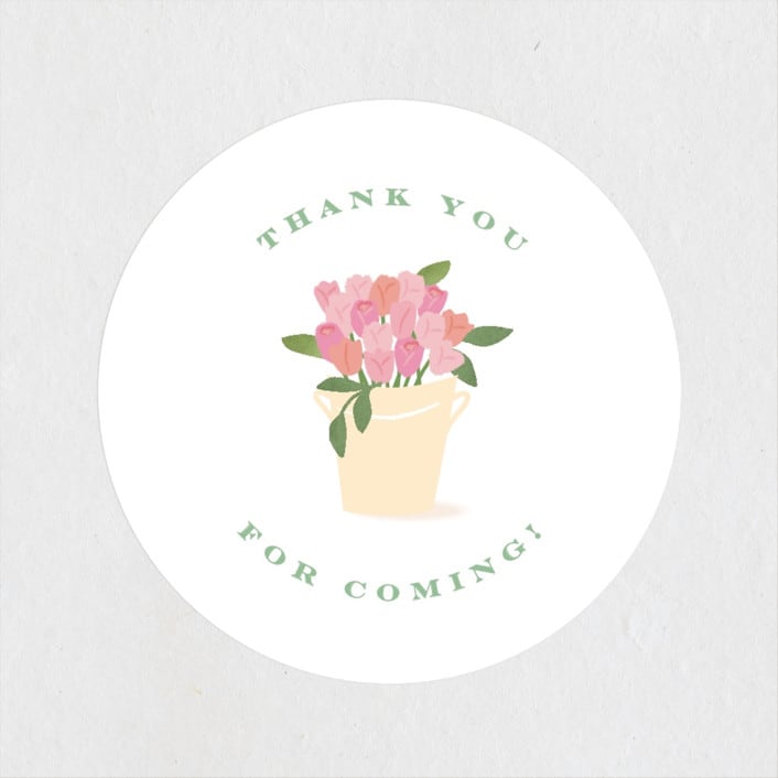 "Petite flower cart" - Children's Birthday Party Stickers in Grass by Jennifer Wick - Front