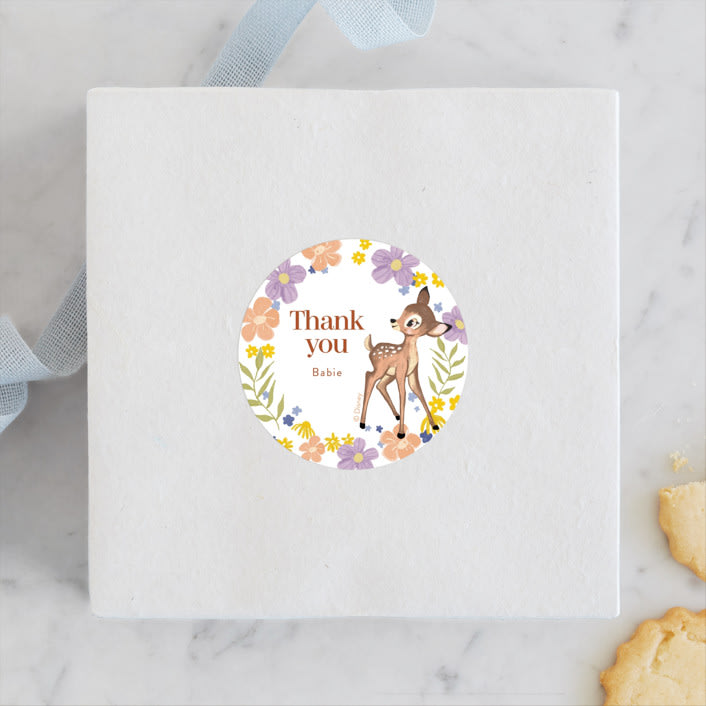 "Disney's Magical Bambi" - Children's Birthday Party Stickers in Cream by Cass Loh - Front