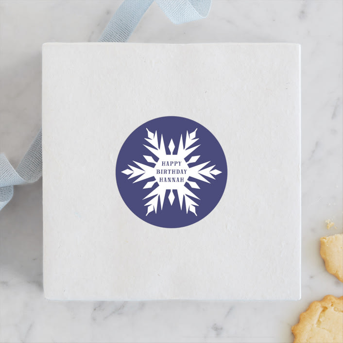 "Elsa's Ice Castle from Disney's Frozen" - Children's Birthday Party Stickers in Majestic by Becky Nimoy - Front