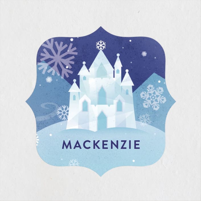 "Ice Castle" - Children's Birthday Party Stickers in Frozen by Jessica Ogden - Front