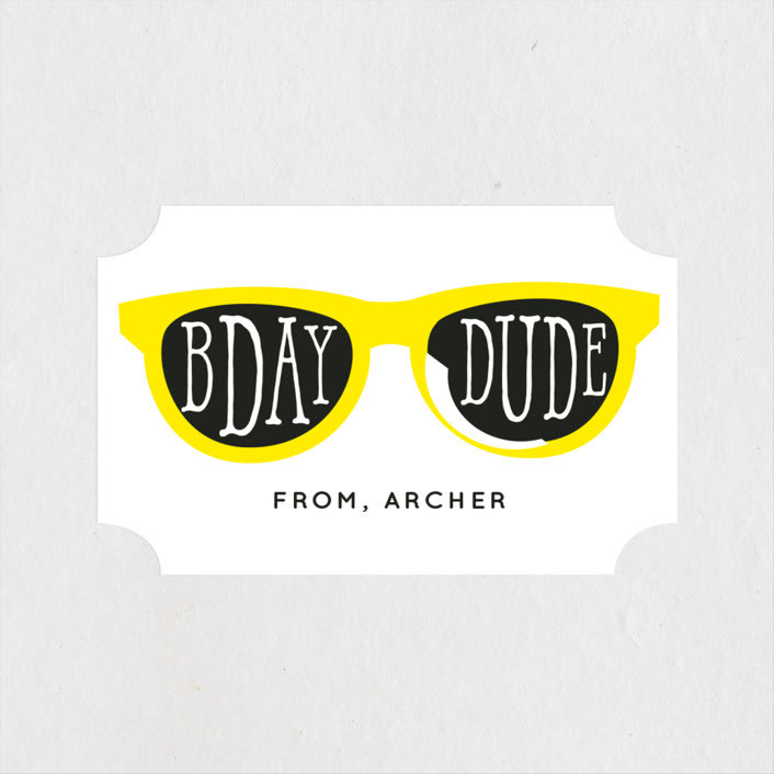 "Birthday Shades" - Children's Birthday Party Stickers in Sunshine by Baumbirdy - Front