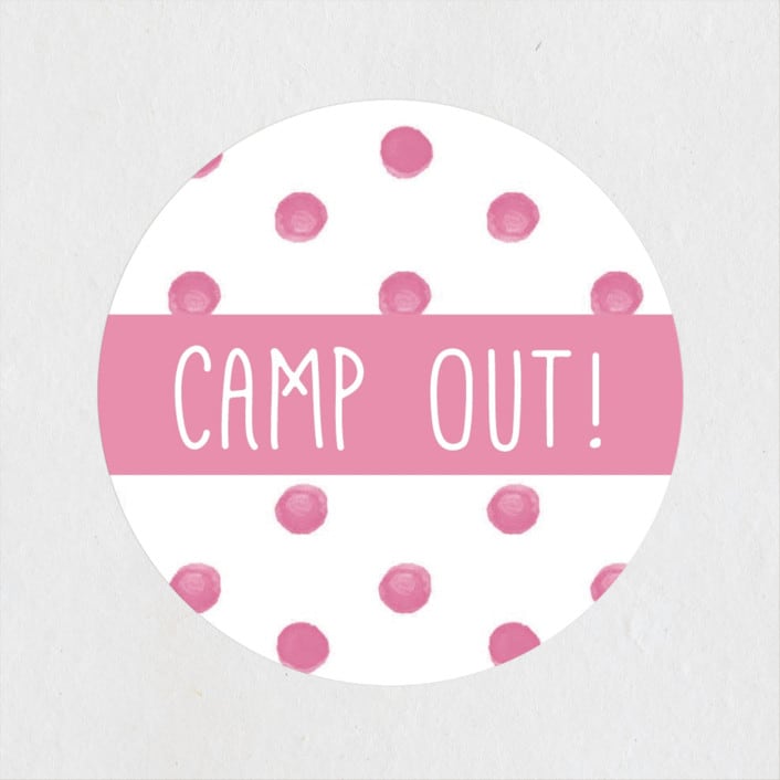 "Teepee Party" - Children's Birthday Party Stickers in Petal by Sara Berrenson - Front
