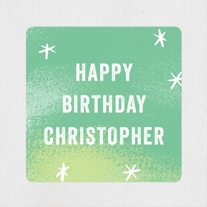 "Dino Party Hat" - Children's Birthday Party Stickers in Fern by Alethea and Ruth - Front