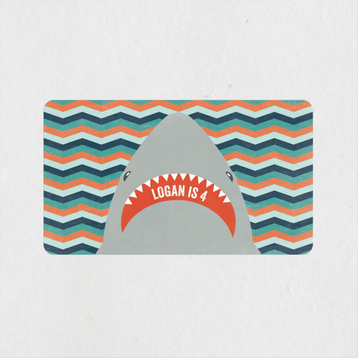 "Fin-tastic!" - Children's Birthday Party Stickers in Ocean by Annie Holmquist - Front