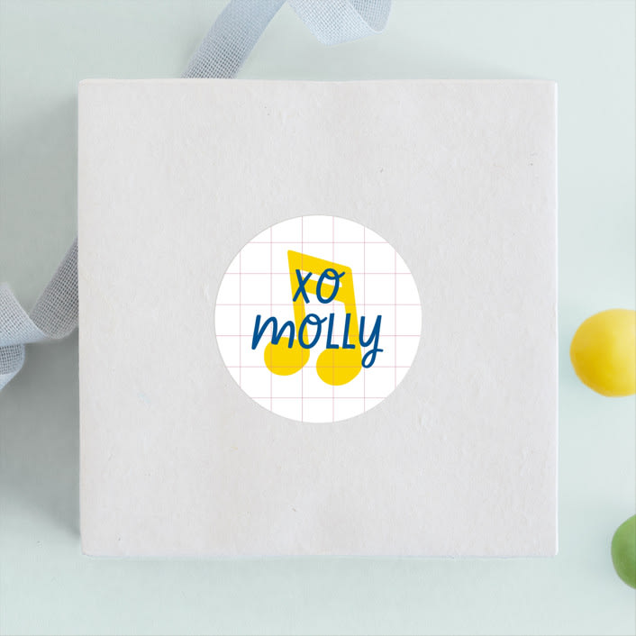 "Hip Hop Hooray" - Children's Birthday Party Stickers in Candy by Baumbirdy - Front