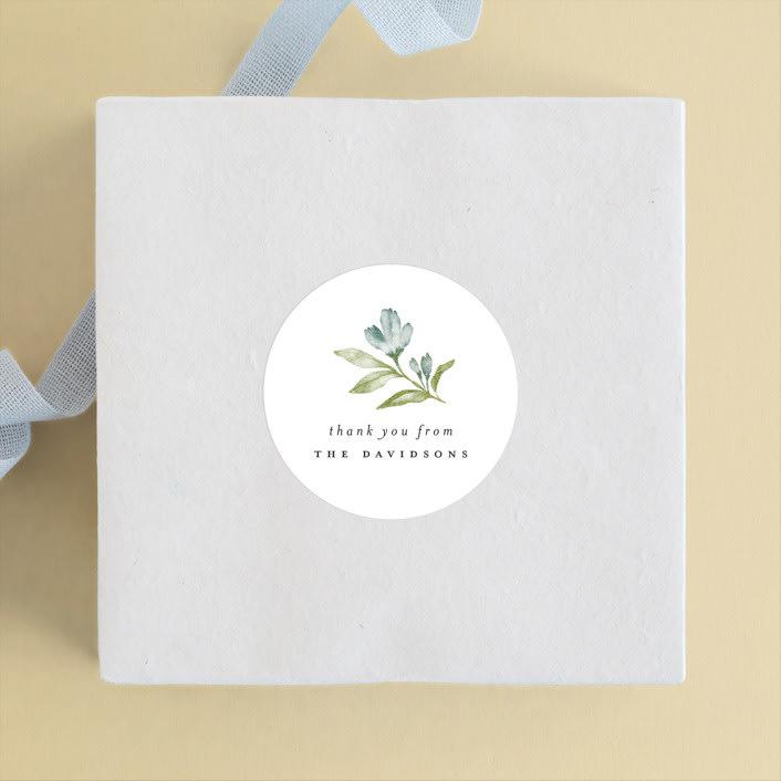 "Bloom" - Children's Birthday Party Stickers in Bluebird by Heather Cairl - Front
