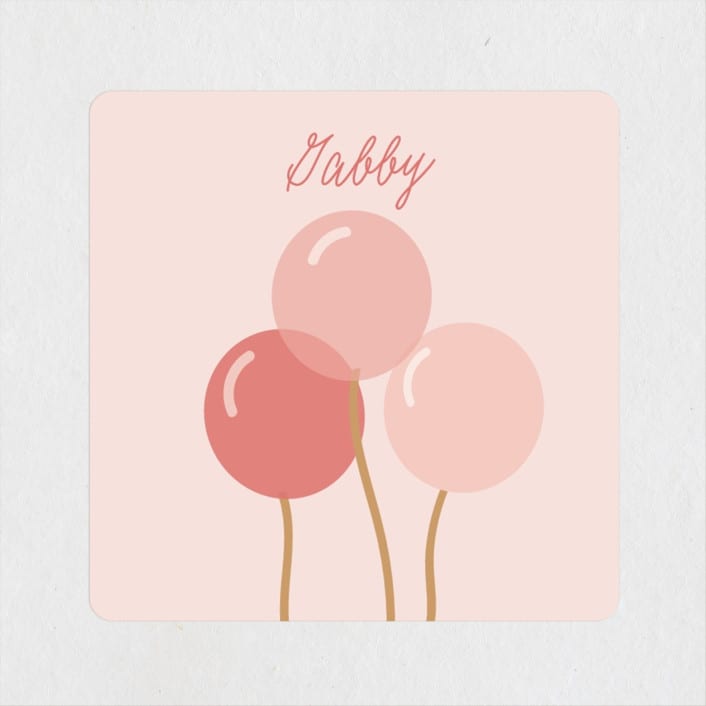 "Party Blocks" - Children's Birthday Party Stickers in Peony by Susan Brown - Front
