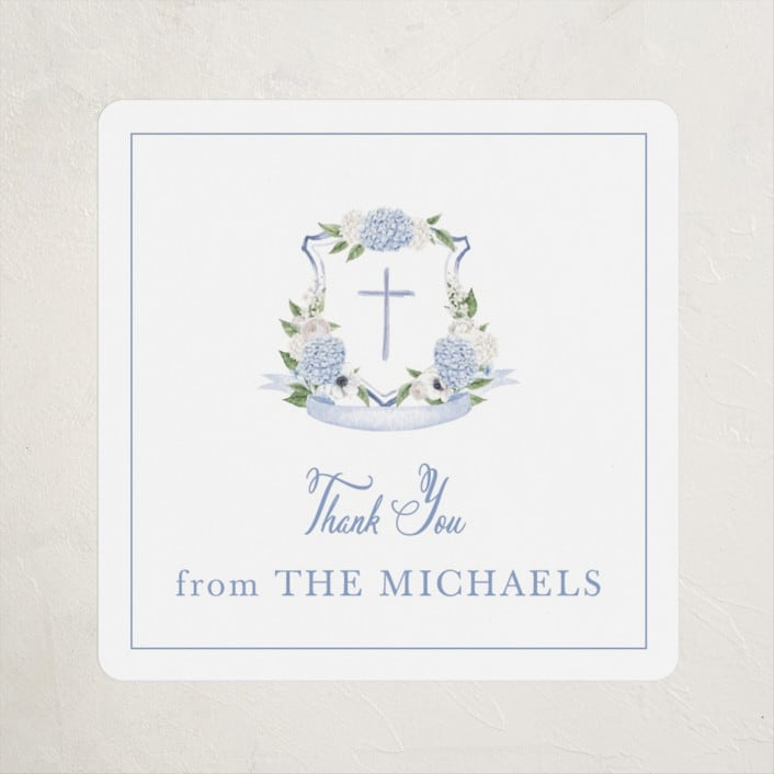"Sweethearts" - Children's Birthday Party Stickers in Periwinkle by Design Lotus - Front