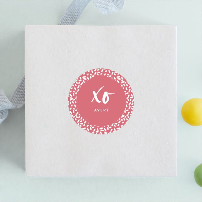 "Birthday Shots" - Children's Birthday Party Stickers in Bubblegum by Christie Garcia - Front