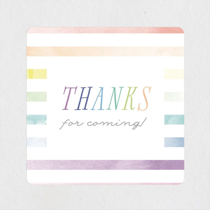 "Balloon Arch" - Children's Birthday Party Stickers in Rainbow by Robert and Stella - Front