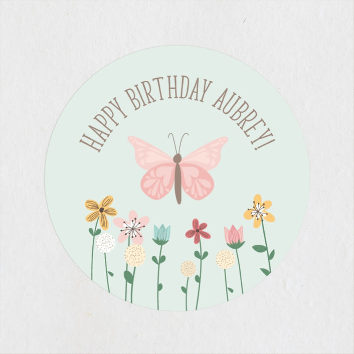 "Summer Soiree" - Children's Birthday Party Stickers in Cornflower by Joanna Griffin - Front
