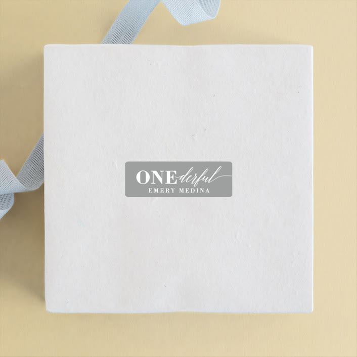"Onederful" - Children's Birthday Party Stickers in Cloud by Susan Asbill - Front