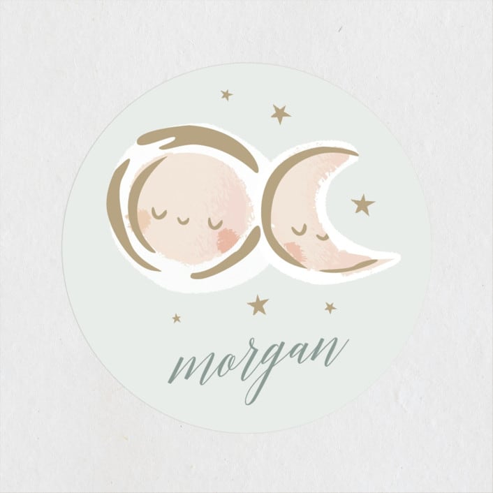 "Birthday Stars" - Children's Birthday Party Stickers in Sky by Lori Wemple - Front