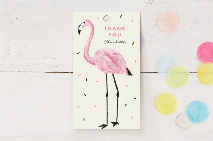 "flamingo sprinkles" - Children's Birthday Party Favor Tags in Crepe by Cass Loh - Front
