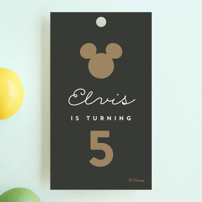 "Disney's Mickey party" - Children's Birthday Party Favor Tags in Cobblestone by Sara Hicks Malone - Front