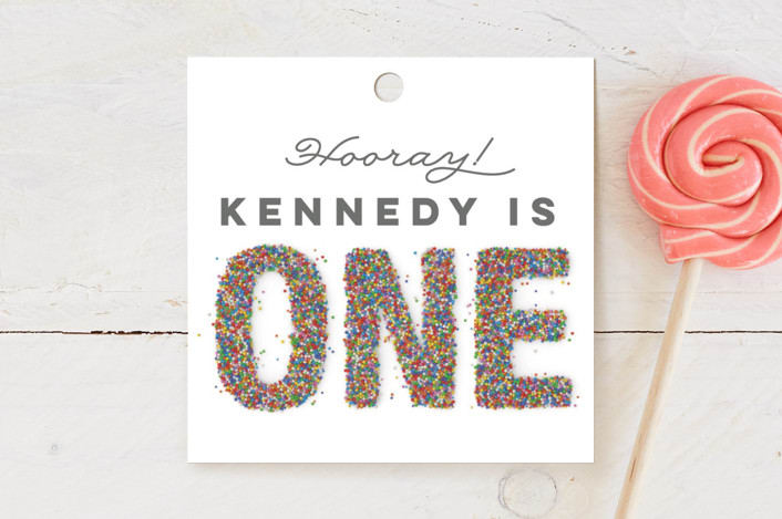 "sprinkles" - Children's Birthday Party Favor Tags in Vanilla by Jessie Steury - Front