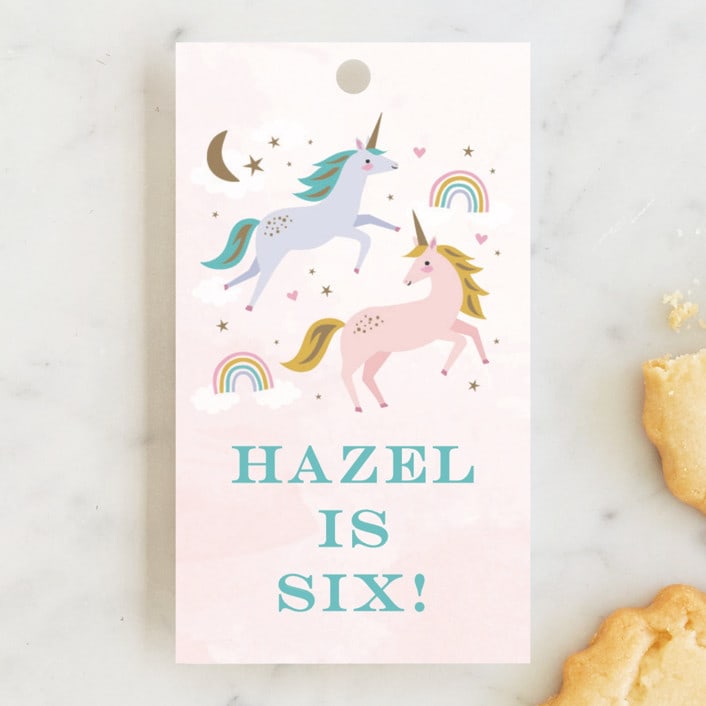 "magical unicorns" - Children's Birthday Party Favor Tags in Cotton Candy by Karidy Walker - Front