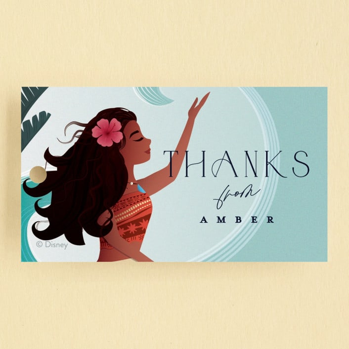 "Disney's Moana of Motunui" - Children's Birthday Party Favor Tags in Ocean by Ana de Sousa - Front