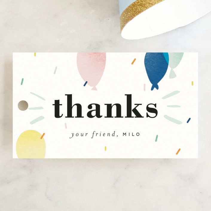 "balloon overlay" - Children's Birthday Party Favor Tags in Sea by Stephanie Hawkes - Front