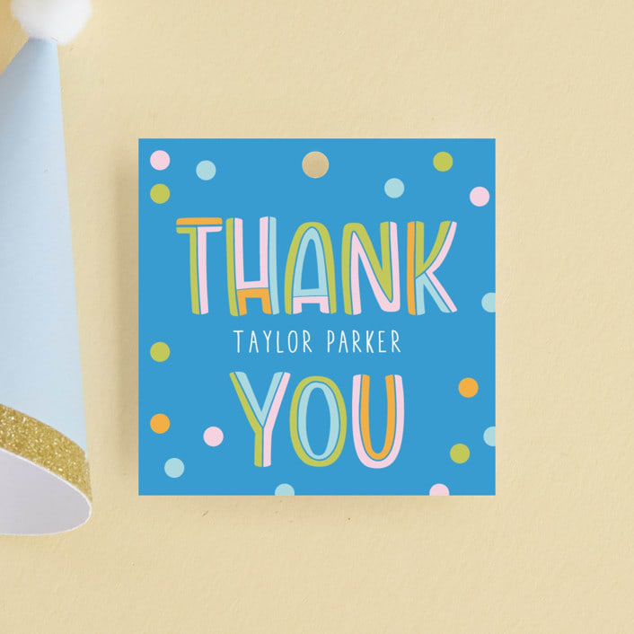 "Two Do" - Children's Birthday Party Favor Tags in Pool by Jenna Holcomb - Front