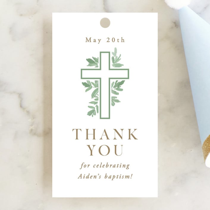 "Botanically" - Children's Birthday Party Favor Tags in Mint by Everett Paper Goods - Front
