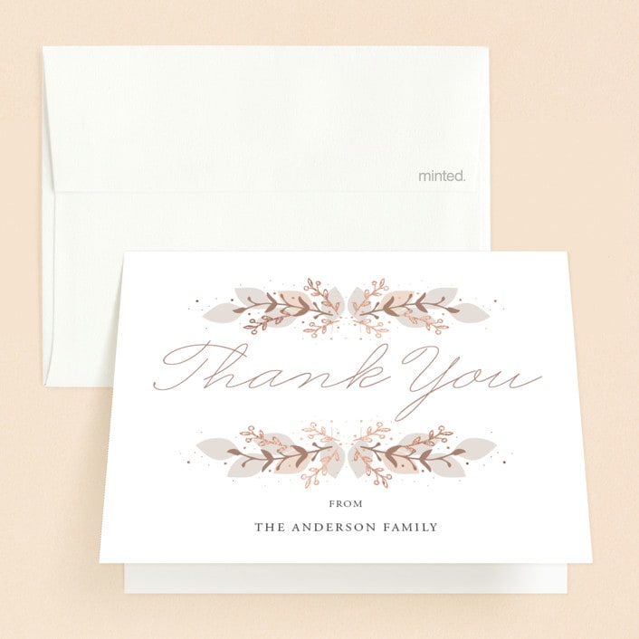 "Stacked Blessing" - Baptism and Christening Thank You Cards in Cream by Oma N. Ramkhelawan - Front