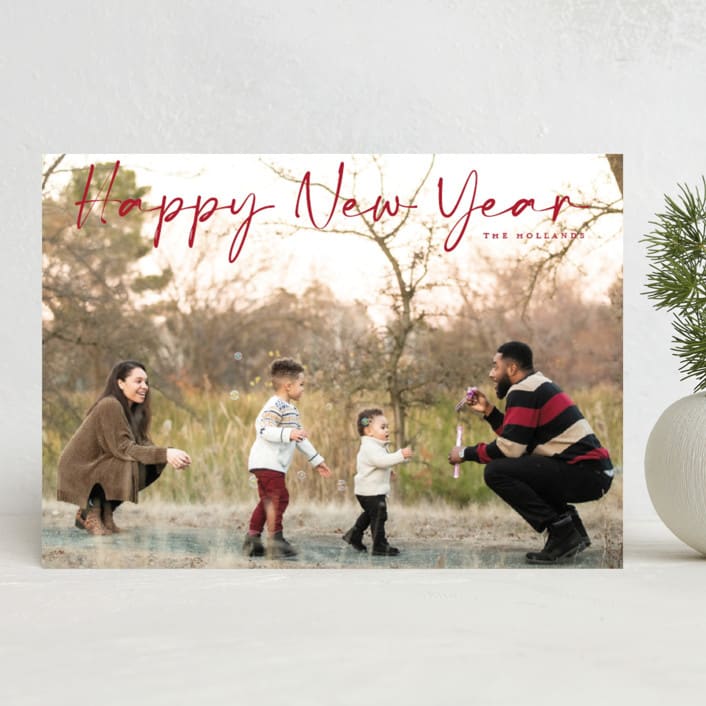 "Scripture" - Holiday Cards in Cranberry by Pk Designs - Front