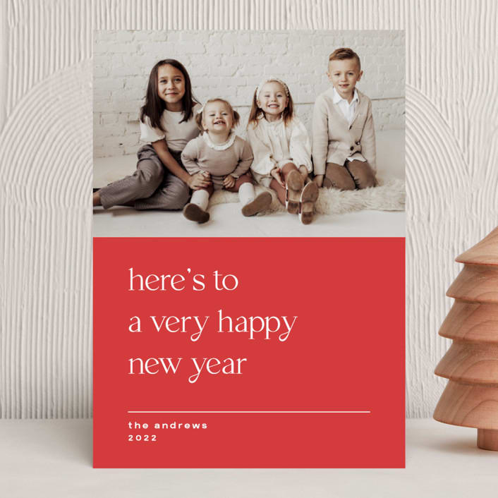 "color blocked wonder" - Holiday Cards in Candy Cane by Liz Conley - Front