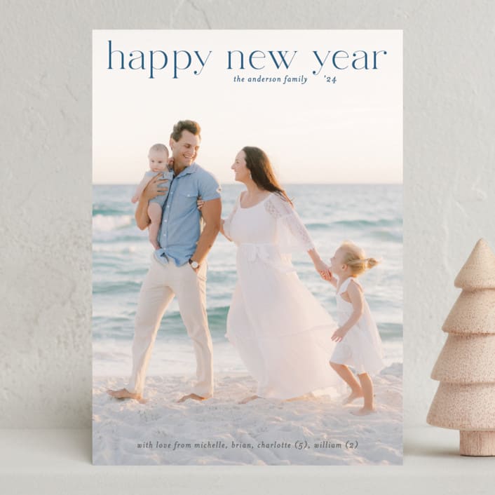 "Serenity" - Holiday Cards in Navy by Liz Conley - Front