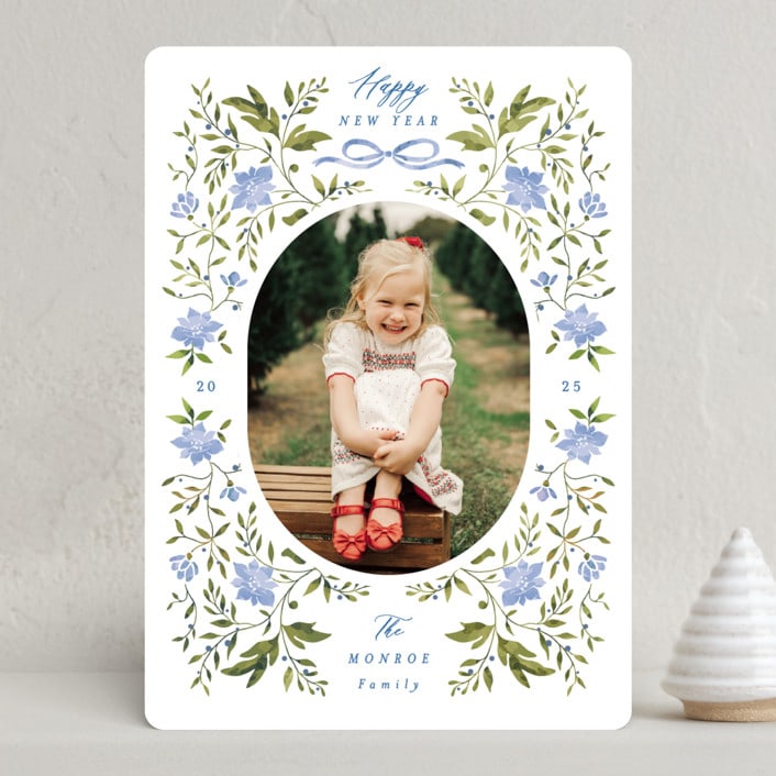 "Poinsettia Garden" - Holiday Cards in Frozen by Susan Zinader - Front