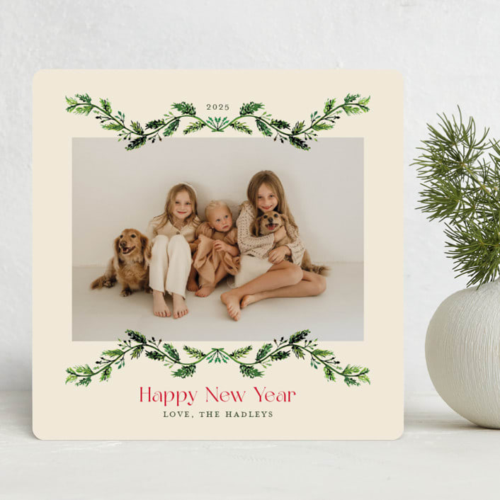 "Garlands" - Holiday Cards in Vanilla by Erika Firm - Front